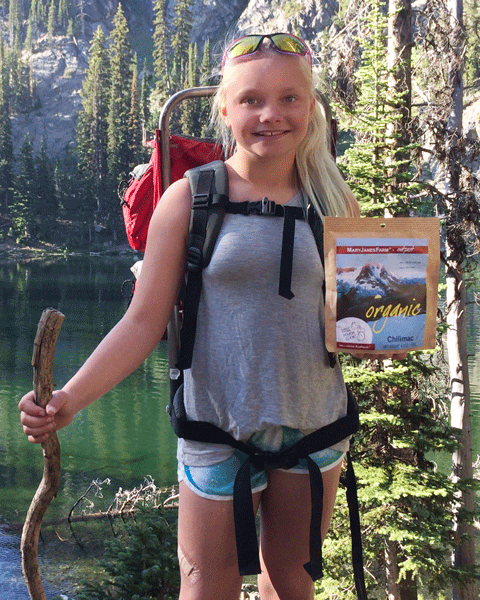 Young girl with Outpost food